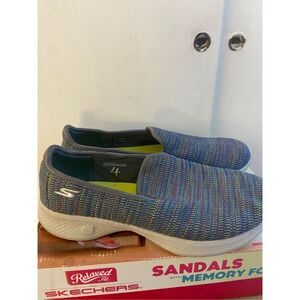 Skechers go max walk 4 gray rainbow multiply color size 10 #149922 comfort